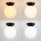 Lampa wisząca stała żyrandol sufitowy loft szklany klosz kula plafon E27 oprawa oświetleniowa czarno-biała 1-punktowa