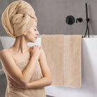 2x ręcznik kąpielowy 70x140 duży 100% bawełna 500g gruby hotelowy SPA BEŻ szybkoschnące tekstylia łazienkowe z
