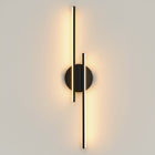LAMPA ŚCIENNA LED KINKIET CZARNY NOWOCZESNY DO SALONU KORYTARZA 24W 3000K 60CM oprawa metalowa, 2 punkty świetlne