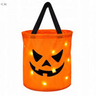 2X torba na cukierki halloween dynia świecąca LED słodycze słodkości pojemnik na łakocie dla dzieci, koszyk na