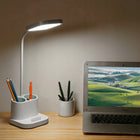 Lampka biurkowa 3w1 piórnik ładowarka telefonu USB lamka szkolna lampa LED ściemniana akumulatorowa 40 cm organizer na
