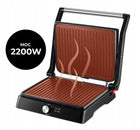 Grill do kanapek panini opiekacz toster rozkładany elektryczny duży 2200W nominalna czarny