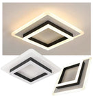 Lampa sufitowa LED plafon panel sufitowy czarny kwadrat natynkowy 24W oświetlenie do wnętrz, neutralna barwa światła