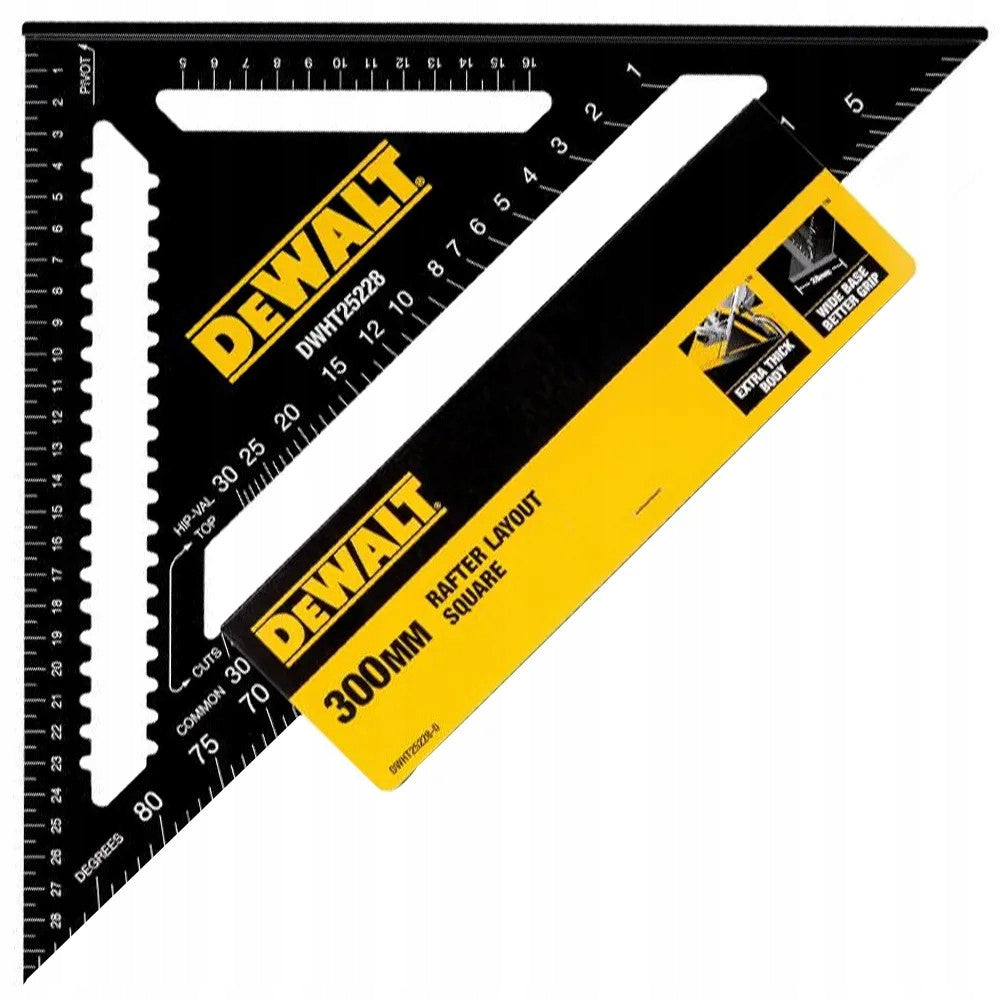 30-centymetrowy przymiar dekarski /kątownik DeWalt kątownica uniwersalna aluminiowa do trasowania i wyznaczania kątów