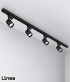 Zestaw Szynoprzewód Szyna 2m + 4x Lampa GU10 LED Oświetlenie szynowe czarny system sufitowy do salonu, maks. 10 W na
