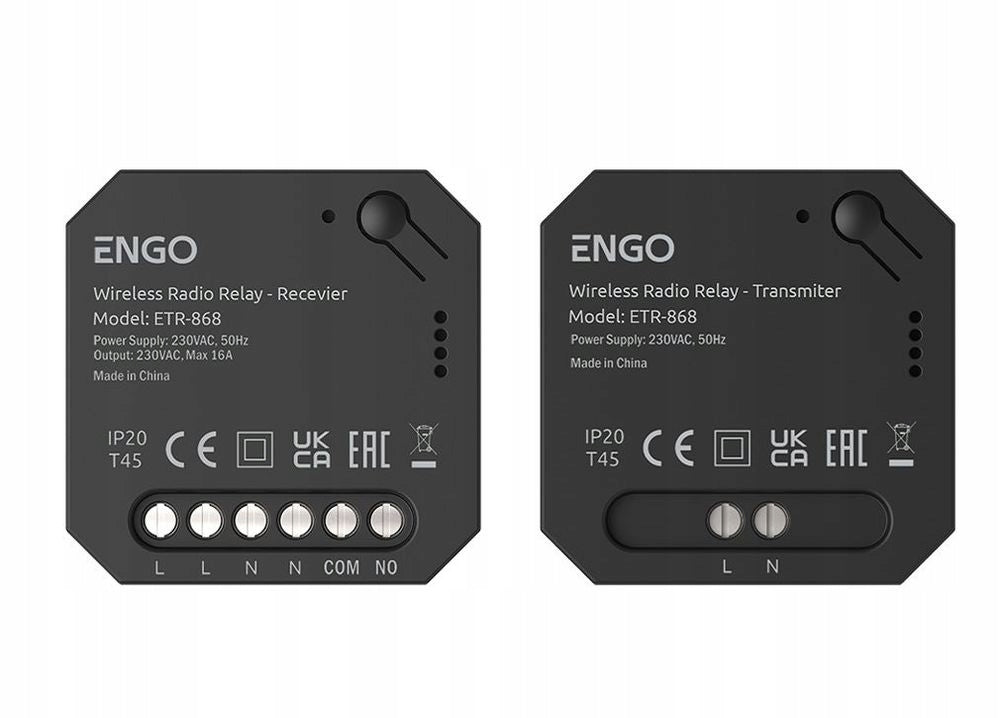 ENGO ETR-868 przekaźnik bezprzewodowy ENGOLINK nadajnik odbiornik 230V .770 adapter