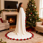 KOC na prezent bukiet z RÓŻ 120cm 68 kwiatów pomysłowy i praktyczny szydełkowany pled z poliestru, dekoracja do salonu