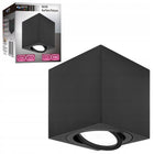 Oprawa Halogenowa Sufitowa Lampa Natynkowa GU10 Tuba LED czarna kwadratowa oczko punktowe aluminiowe zasilane sieciowo