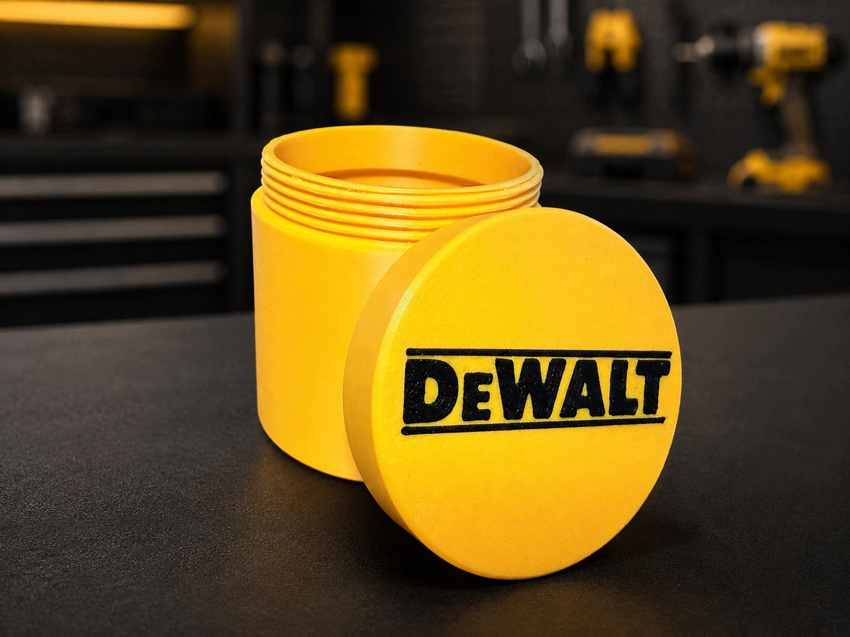 Pojemnik Organizer z Pokrywką w stylu DeWALT – Żółty – Garaż Warsztat Biuro plastikowe pudełko na drobiazgi 6 × 6 × 6,3