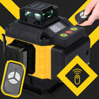 Poziomica laserowa poziomica krzyżowa 4D 16 linii laser + 2X AKU statyw XL zielone wiązki 360° do prac remontowych i