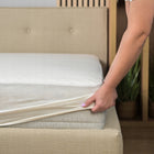 Prześcieradło 100% Bawełna CZESANA 200x200 + 30cm z GUMKĄ na wysoki materac szare do łóżka, maks. grubość 25 cm