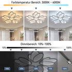 Lampa sufitowa LED RGB ściemniana, z pilotem do sypialni/salonu oświetlenie wiszące metalowe białe 60 cm, ponad 12
