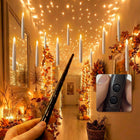 Podwieszane Świece LED z Magiczna Różdżką - Dekoracja Halloween wiszące lampki, 20 sztuk, plastikowe ozdoby na imprezę