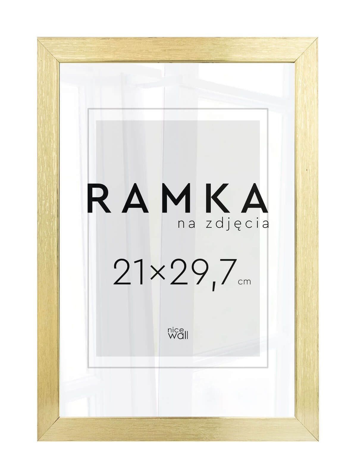 Złota Ramka na zdjęcie A4 21x29,7 cm Foto Ramki 29,7x21 cm oprawa fotografii z tworzywa sztucznego, żółta dekoracja