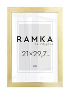 Złota Ramka na zdjęcie A4 21x29,7 cm Foto Ramki 29,7x21 cm oprawa fotografii z tworzywa sztucznego, żółta dekoracja