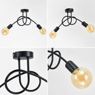 Sufitowa lampa wisząca plafon żyrandol czarny loft edison 2xE27 oprawa metalowa do salonu kuchni jadalni korytarza i