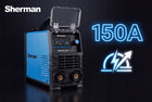 Spawarka inwertorowa MMA 161 LCD Elektrody TIG Lift 150A Sherman + walizka prostownik spawalniczy, 230 V, cykl pracy