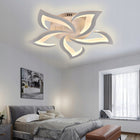 LAMPA SUFITOWA LED BIAŁA KWIAT LOTOSU ŻYRANDOL 60CM PILOT 3 BARWY MODERN plafon z tworzywa, zintegrowane źródło
