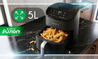 Frytkownica beztłuszczowa AIR fryer 5l 1500W frytownica 8 programów czarna czarny