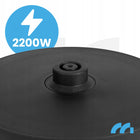 Czajnik elektryczny szklany z regulacją temperatury keep warm 1,7l 2200W 1.7 l 2200 w czarny metal, szkło, tworzywo