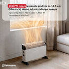 GRZEJNIK ELEKTRYCZNY ENERGOOSZCZĘDNY KONWEKTOROWY 2000W TERMOSTAT FARELKA 135 mm 400 mm grzewcza biały