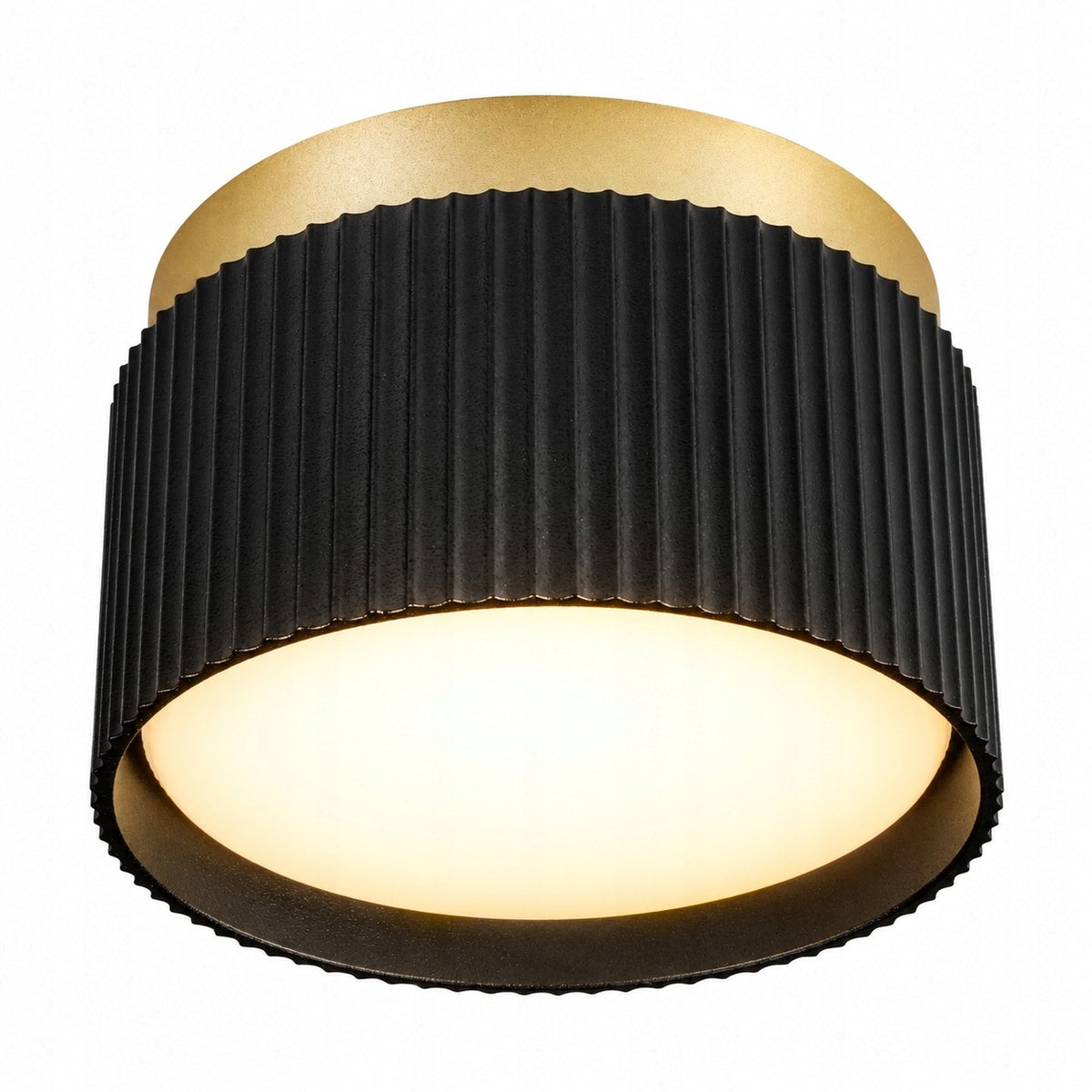 Oprawa Halogenowa GX53 Lampa Sufitowa TUBA LED Natynkowa Ryflowana SPOT czarny plafon punktowy okrągły, do źródła