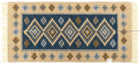 Dywan kilim tkany dwustronny wzór 80x150cm frędzle bawełniany chodnik orientalny niebieski prostokątny do wnętrz