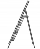 Drabina domowa biurowa 4 stopnie slim LOFTczarna drabest stal 150 kg