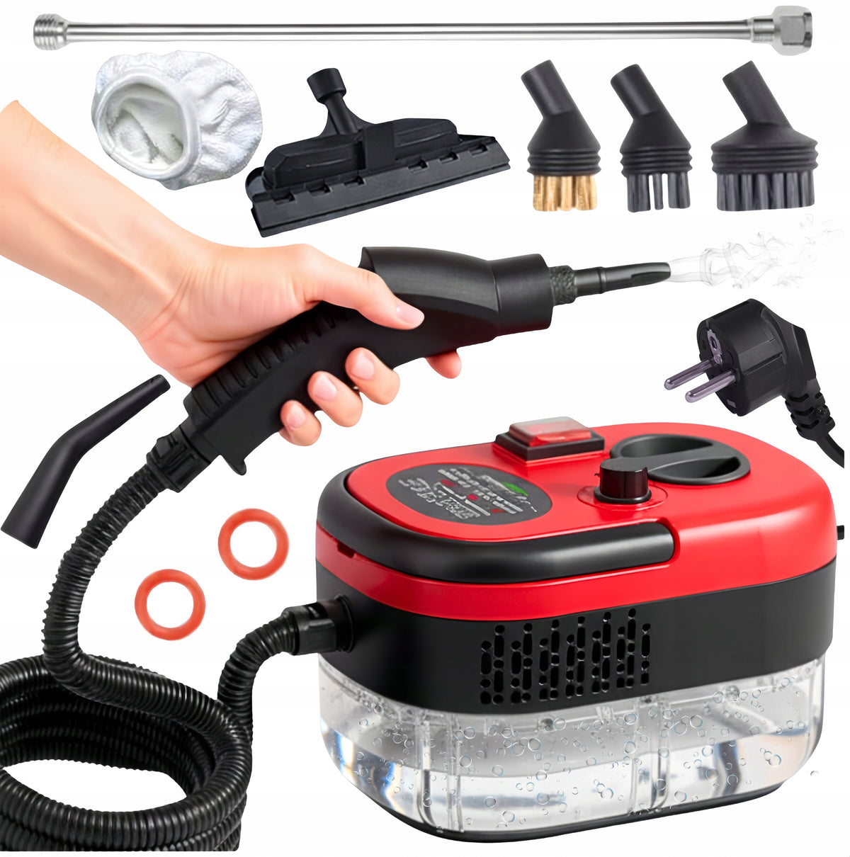 Myjka parowa parownica urządzenie MOP czyszczące do mycia czyszczenia 2500W do okien, pojemnik 1,2 l, przewód 2 m