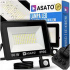 Halogen LED 50W Lampa Naświetlacz z Czujnikiem Ruchu Zmierzchu Zewnętrzny znamionowa