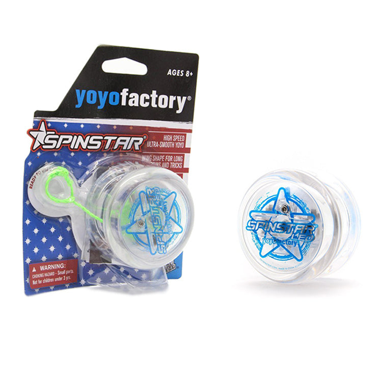 Yoyo Świecące YoYoFactory Spinstar LED Clear Body Niebieskie 62 mm