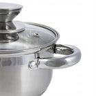 Garnek ze stali nierdzewnej z pokrywką 1L indukcja gaz OFENBACH rondel 14 cm powłoka ceramiczna do sosów i podgrzewania