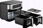 Frytkownica beztłuszczowa dwukomorowa AIR fryer 10l XL 2600W okno podglądu czarny