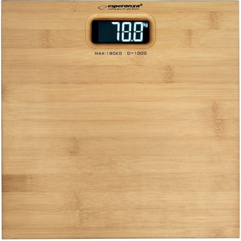 Waga łazienkowa LED Naturalny Bambus slim 180kg elektroniczna beżowy/brązowy