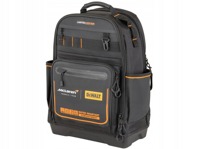 Plecak monterski dewalt McLaren F1 DWST60122-1 organizer narzędziowy 53 l z kieszeniami wewnętrznymi i zewnętrznymi