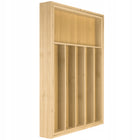 Wkład do szuflady 55 CM rozsuwany na sztućce duży bambusowy drewno wellhaus organizer kuchenny, widelce, noże, łyżki, 8