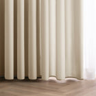 RESTILO Zasłona chłodny beż gotowa do salonu na taśmie multi wave 140x250 panel okienny półzaciemniający gładki