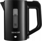 Czajnik turystyczny elektryczny bezprzewodowy 0,5l sencor 1100W + DWA kubki 0.5 l 1100 w czarny tworzywo sztuczne
