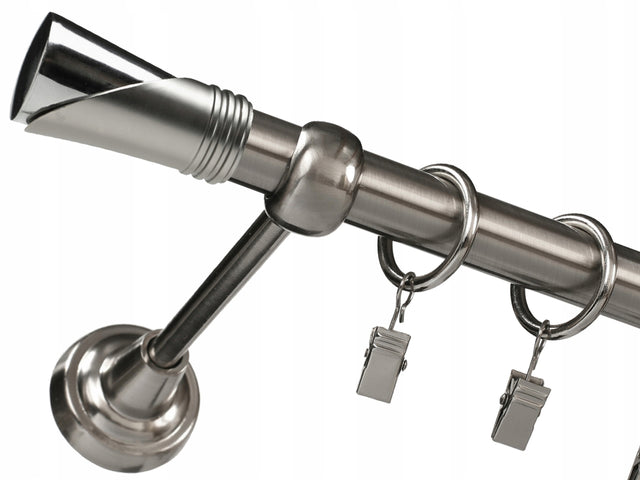 Karnisz metalowy pojedynczy 220 cm 19mm luxury 6 kolorów nowe wzory do firan i zasłon, drążek okienny w stylu loft
