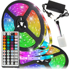 Zestaw taśma LED kolorowa 5M/300 5050 RGB + zasilacz + sterownik + pilot oświetlenie dekoracyjne do wnętrz, 12V DC