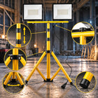 Halogen LED 2x100W naświetlacz budowlany lampa robocza na statywie IP66 reflektor warsztatowy, oświetlenie placu
