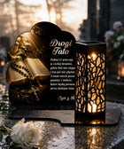 Znicz Solarny LED Chmurka Piękna Statuetka na Wszystkich Świętych lampion nagrobny, dekoracja grobu, oświetlenie