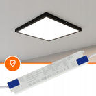 Panel LED Natynkowy Lampa Sufitowa 40W Plafon 4000K 5600lm 60x60 cm Czarny kwadratowa oprawa do biura i domu, neutralne