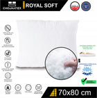 2x Poduszka antyalergiczna pikowana gruba do spania royal soft 70x80 cm jaśki, wypełnienie silikonowe, komplet 2 sztuki