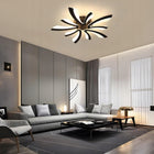 Lampa Sufitowa Czarna LED Żyrandol z Pilotem Nowoczesna do Salonu 48W oprawa wisząca, 5 punktów świetlnych, metalowa