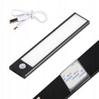 Lampka nocna LED 20cm z czujnikiem ruchu lampa podszafkowa do mebli czarna oświetlenie szafki, oprawa 5V 80 lm