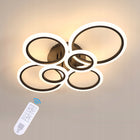 LAMPA SUFITOWA LED WISZĄCA CZARNA NOWOCZESNA DO SYPIALNI ŚCIEMNIANA + PILOT 58W żyrandol metalowy 6 punktów świetlnych