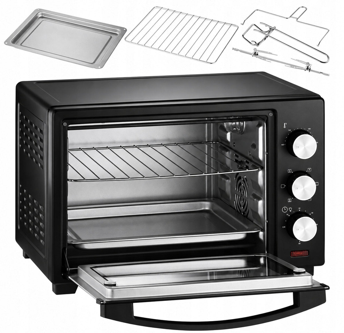 Piekarnik elektryczny termoobieg rożno grill kerch rene 25l 1600W 25 l 1600 w czarny