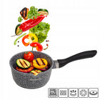 Rondel garnek z powłoką granitową rondelek z pokrywką indukcja GAZ ofenbach aluminiowy 1,35 l 16 cm do kuchni