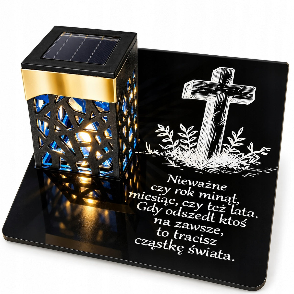 Znicz Solarny LED na cmentarz grób lampka nagrobna lampion dedykacja ozdoba pamięci, światło na pomnik, ponad 75 h
